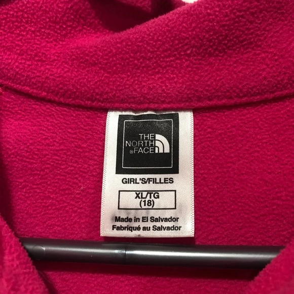 The North Face Girls Size XL 18 Fleece 1/4 Zip Jacket Sweatshirt Pink - Picture 4 of 5